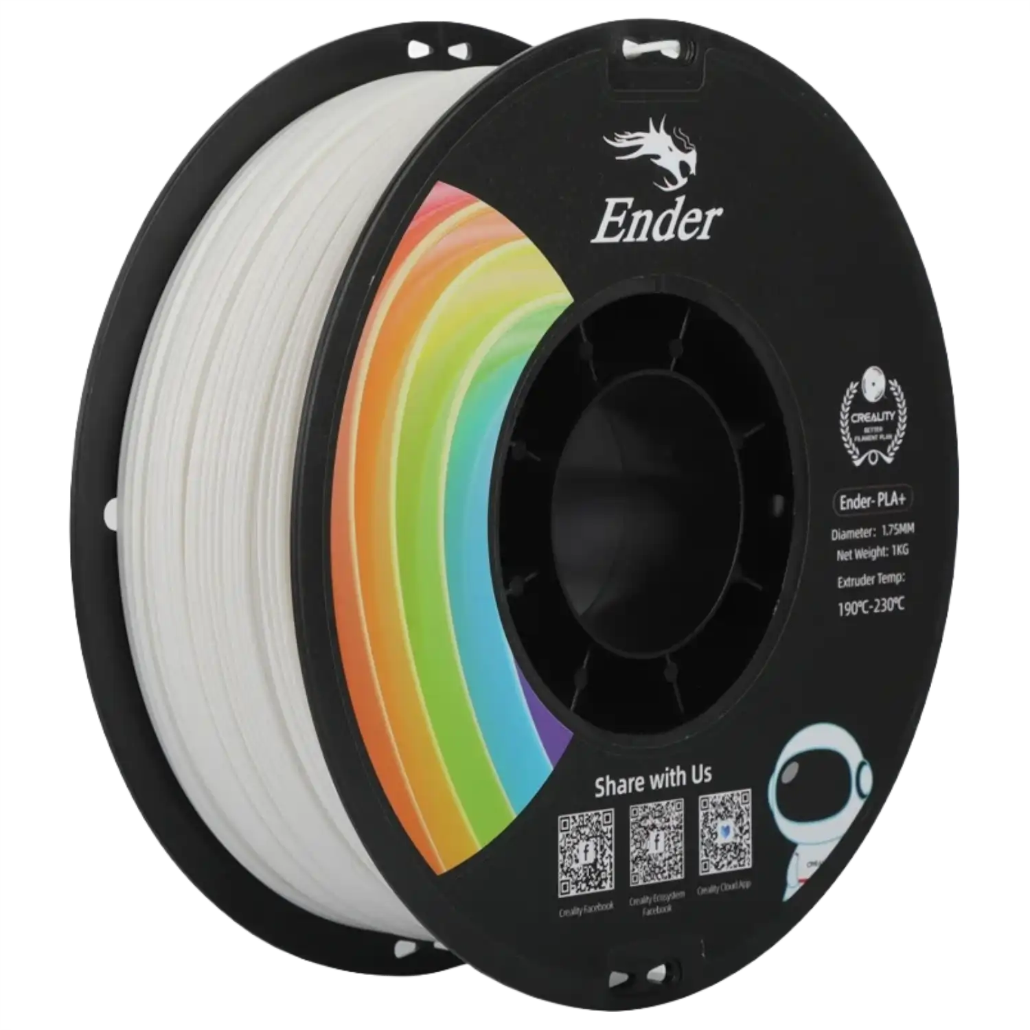 Creality Ender PLA+ Filament 1kg ‚Äì White | Stronger, Smoother, Ender-Optimized