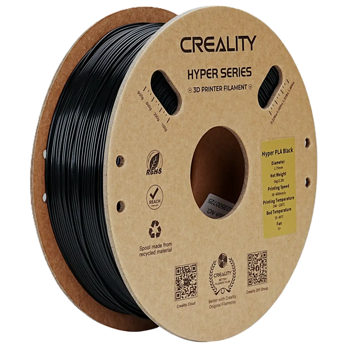 Creality Hyper PLA Filament 1kg ‚Äì Black | High-Speed Printing, Strong & Smooth Finish