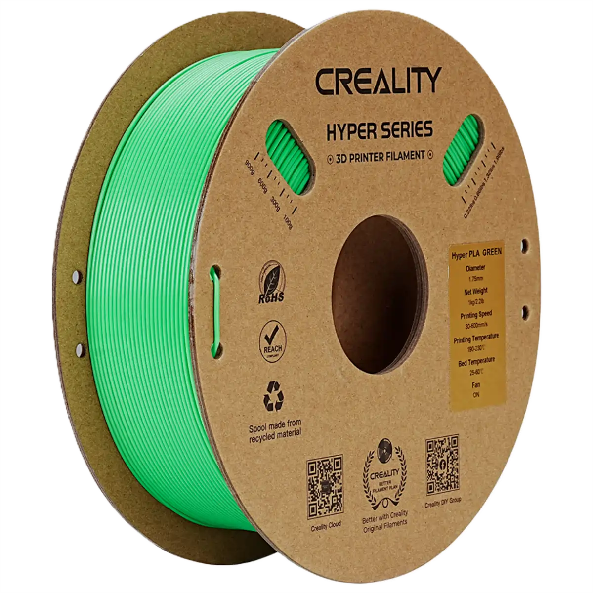 Creality Hyper PLA Filament 1kg ‚Äì Green | High-Speed Printing, Strong & Smooth Finish