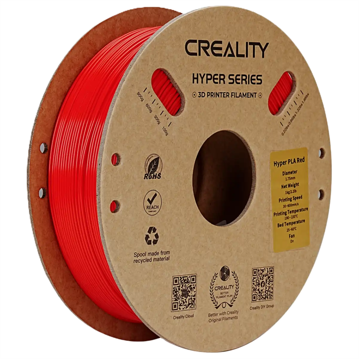 Creality Hyper PLA Filament 1kg ‚Äì Red | High-Speed Printing, Strong & Smooth Finish