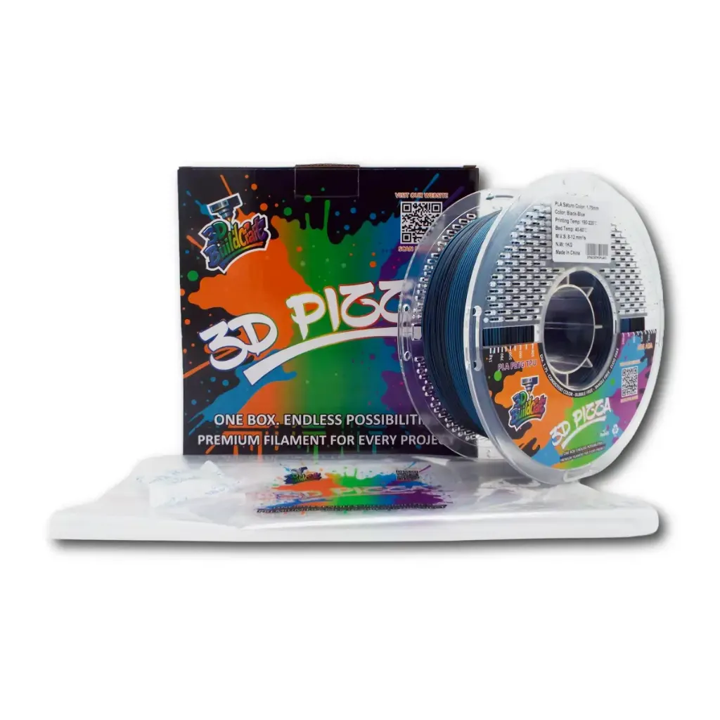 [PIZ-PLA-FLOAT-Black-Blue] 3D Pizza Premium PLA Saturn Colour Filament 1kg - Black-Blue